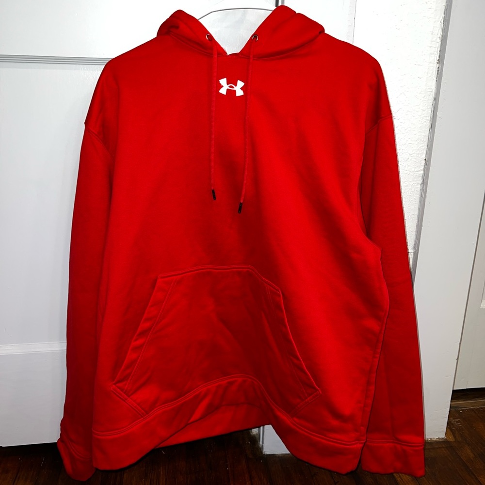 Men’s Red Under Armour Loose Fit Hoodie | Size L